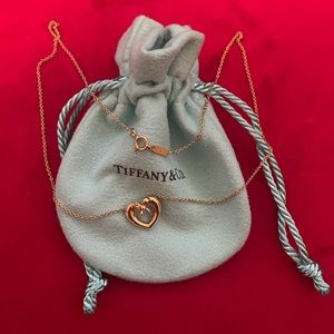 Tiffany&co ribbon heart necklace